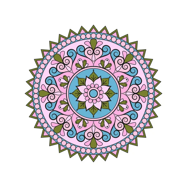 Mandala aux fleurs. Modèle oriental, illustration vectorielle. Islam, Ar — Image vectorielle