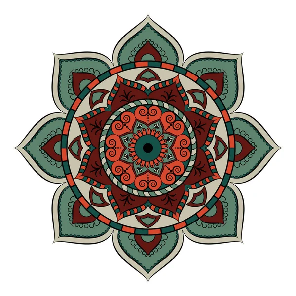 Mandala Flor. Padrão oriental, ilustração vetorial. Islão, Ar — Vetor de Stock