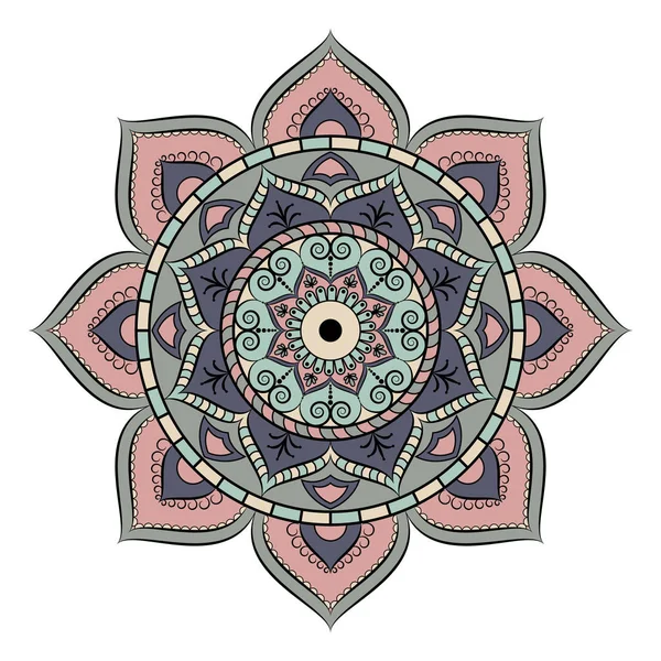 Μάνταλα λουλούδι. Ασιατικό σχέδιο, εικονογράφηση φορέα. Ισλάμ, Ar — Διανυσματικό Αρχείο