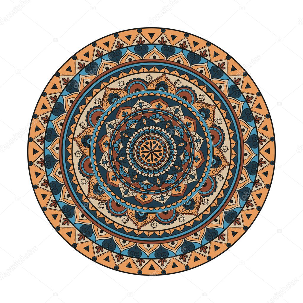 Flower Mandala. Oriental pattern, vector illustration. Islam, Ar