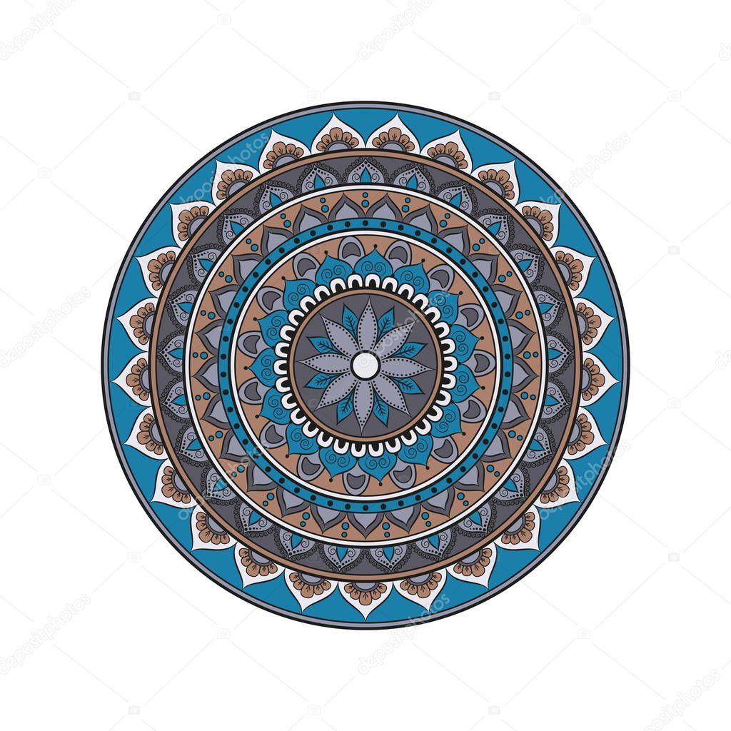 Flower Mandala. Oriental pattern, vector illustration. Islam, Ar