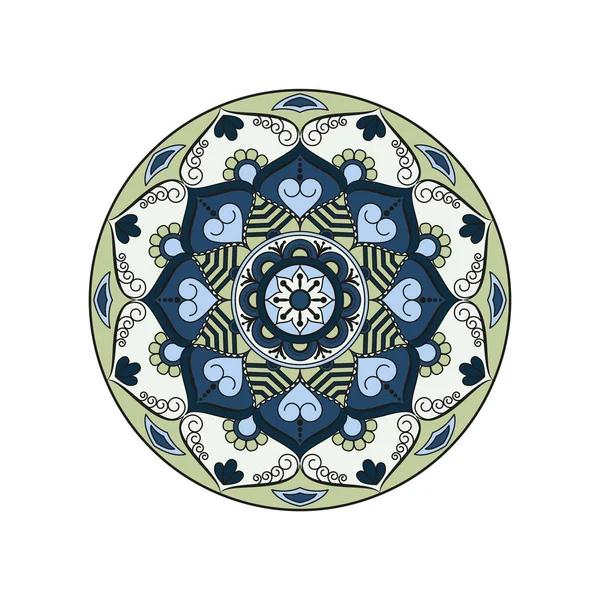 曼陀罗。圆形装饰花卉图案。装饰元素。奥里 — 图库矢量图片