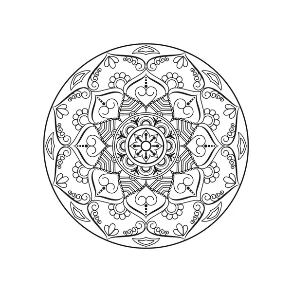 Mandala. Round ornament floral pattern. Decorative element. Orie — Stock Vector