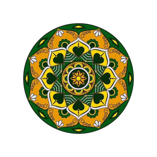 Mandala. Ornement rond motif floral. Elément décoratif. Orie — Image vectorielle