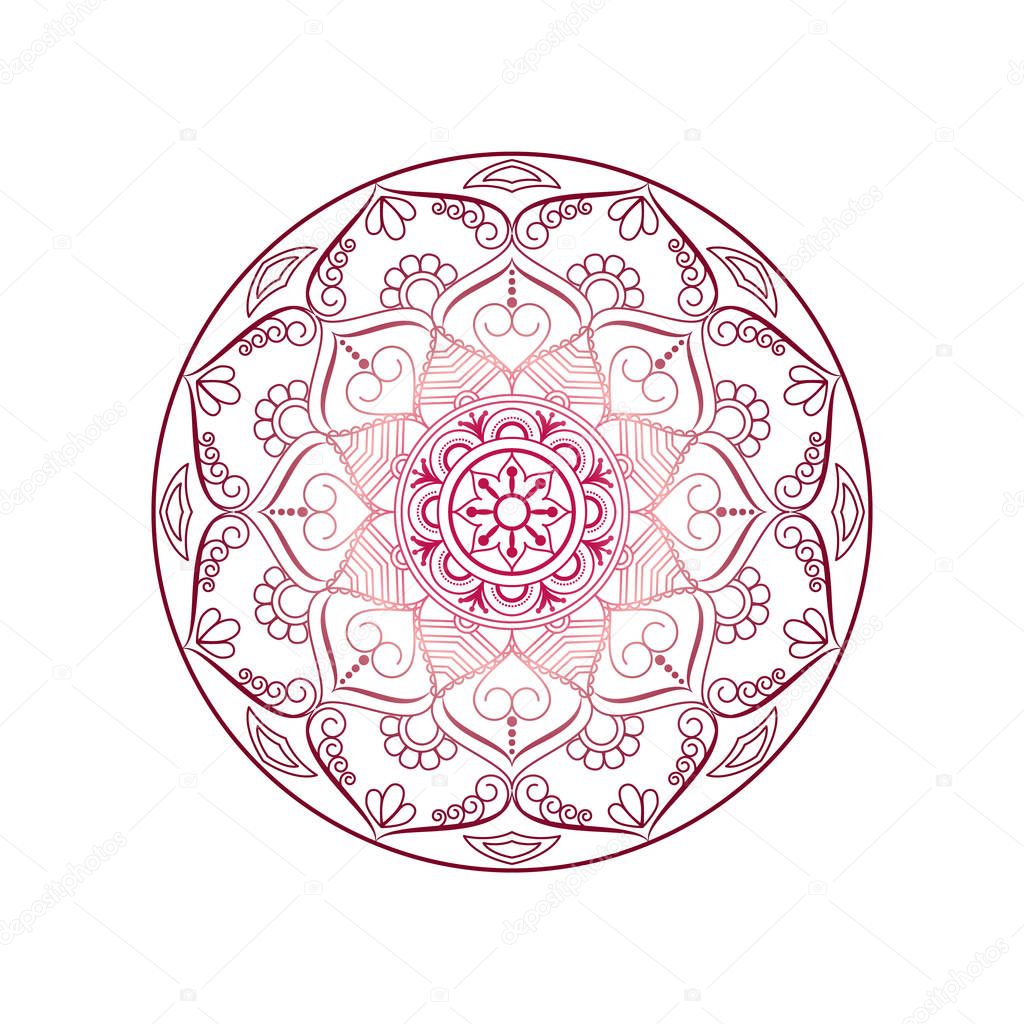 Mandala. Round ornament floral pattern. Decorative element. Orie