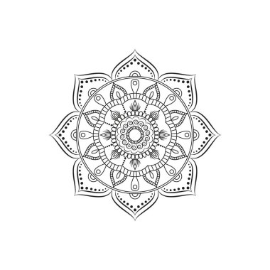 Mandala. Yuvarlak süs çiçek desenli. Dekoratif unsur. Orie