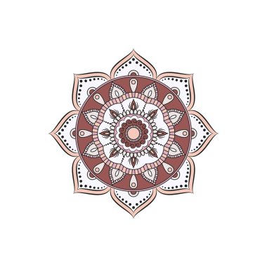 Mandala. Yuvarlak süs çiçek desenli. Dekoratif unsur. Orie