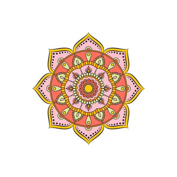 Mandala. Ornamento redondo padrão floral. Elemento decorativo. Orie. —  Vetores de Stock