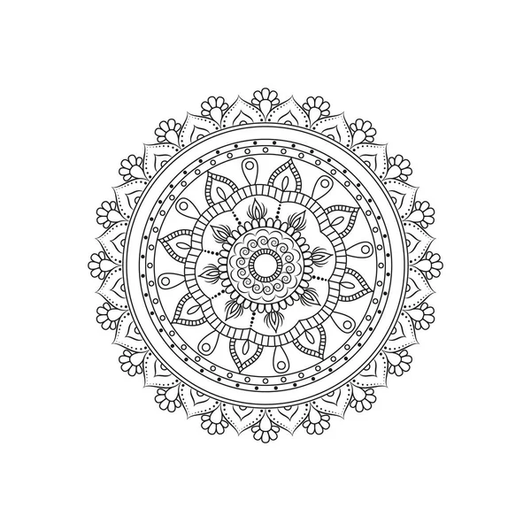 Mandala. Patrón floral ornamento redondo. Elemento decorativo. Orie. — Vector de stock