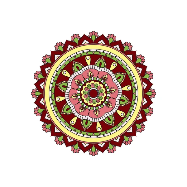 Mandala. Patrón floral ornamento redondo. Elemento decorativo. Orie. — Vector de stock