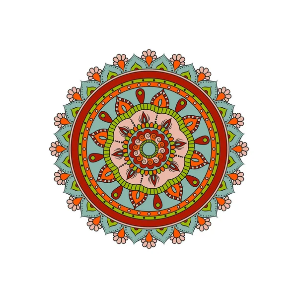 Mandala. Kulatý ornament květinový vzor. Dekorativní prvek. Orie — Stockový vektor