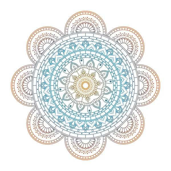 Mandala. Kulatý ornament květinový vzor. Dekorativní prvek. Orie — Stockový vektor