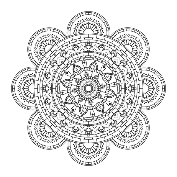 Mandala. Kulatý ornament květinový vzor. Dekorativní prvek. Orie — Stockový vektor