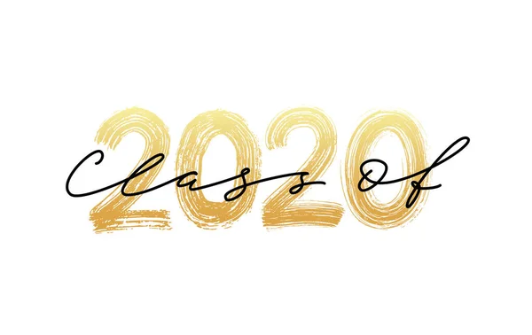 Τάξη του 2020. Σύγχρονη καλλιγραφία. Χειροποίητο λογότυπο με πινέλο. Πτυχίο σχεδίου επετηρίδας. Εικονογράφηση διανύσματος. — Διανυσματικό Αρχείο