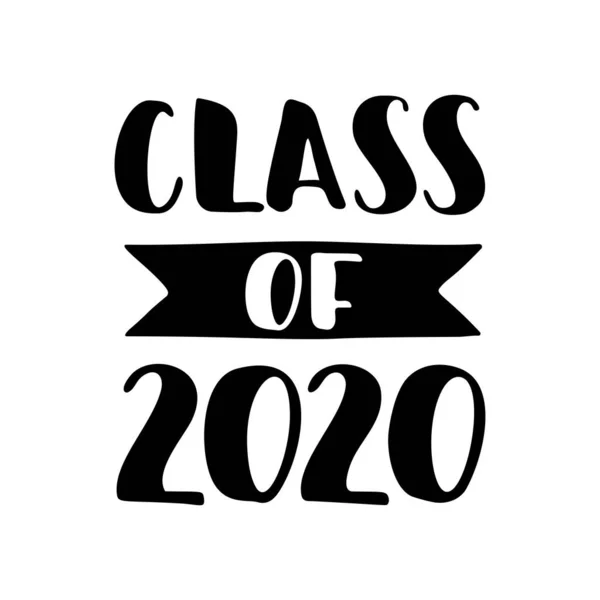 Class of 2020. Hand drawn brush lettering Graduation logo — Stock Vector