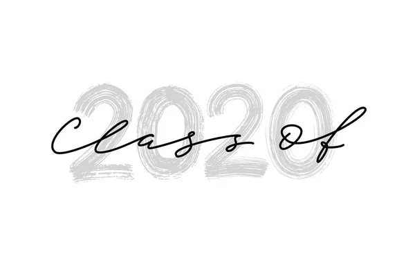 Classe del 2020. Logo graduazione pennello disegnato a mano — Vettoriale Stock