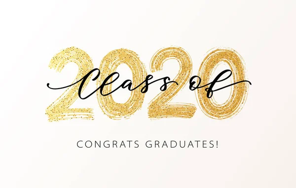 Class of 2020. Modern calligraphy. Hand drawn brush lettering logo. Graduate design yearbook. Vector illustration. — Stock Vector
