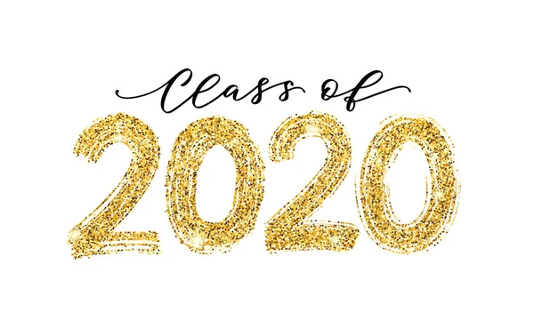 2020 sınıfı. Modern hat sanatı. El çizimi fırça harfli logo. Mezuniyet tasarım yıllığı. Vektör illüstrasyonu.