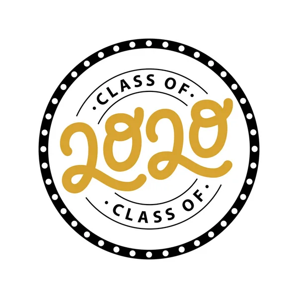 Diplômé 2020. Classe de 2020. Lettrage logo timbre. Annuaire de design des diplômés. Illustration vectorielle . — Image vectorielle
