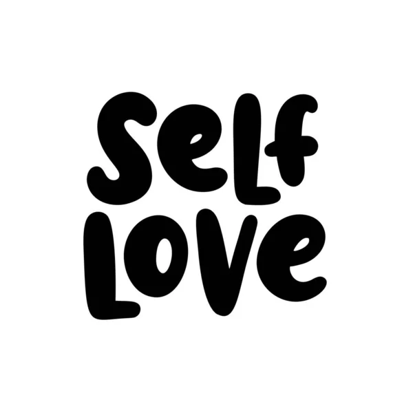 Selbstliebe. Zitat. Selbstversorgung Ein einziges Wort. Moderne Kalligrafie-Texte lieben dich selbst. Achten Sie auf sich selbst. — Stockvektor