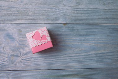 Sevgililer günü kopya alanı ile ahşap arka plan kutusu