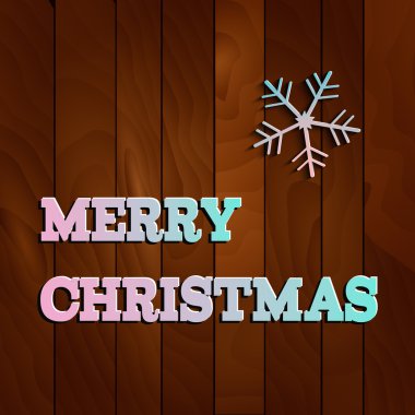 ahşap arka plan üzerinde beyaz kağıt Noel kar tanesi vektör. 