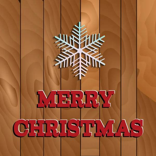 Tablero de madera con inscripción Feliz Navidad . — Vector de stock