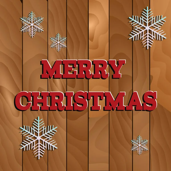 Tablero de madera con inscripción Feliz Navidad . — Vector de stock