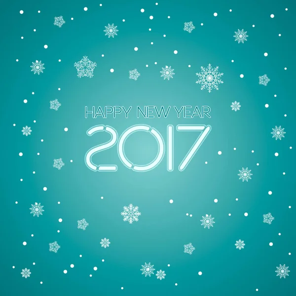 2017. Happy New Year. Snowflakes greeting card. — Stock Vector