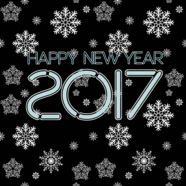 2017. Happy New Year. Seamless pattern. Snowflakes greeting card. — Stock Vector