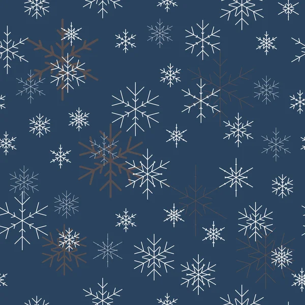 Christmas sömlösa mönster med snöflingor. Blå bakgrund för — Stock vektor