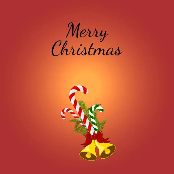 Tarjeta de felicitación de Navidad con bastones de caramelo . — Archivo Imágenes Vectoriales