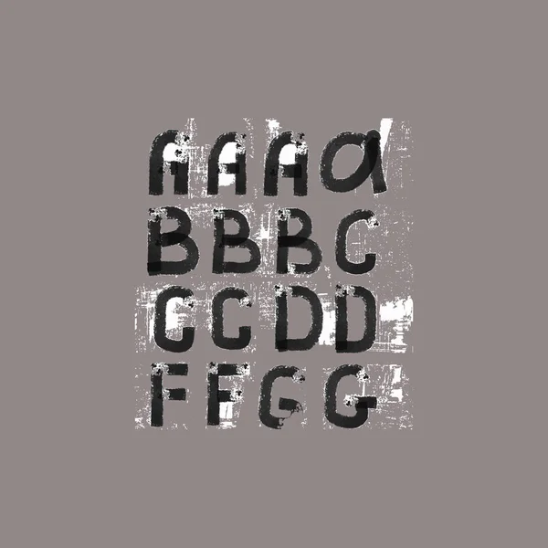 Alphabet Grunge. Fonte dessinée à la main . — Image vectorielle