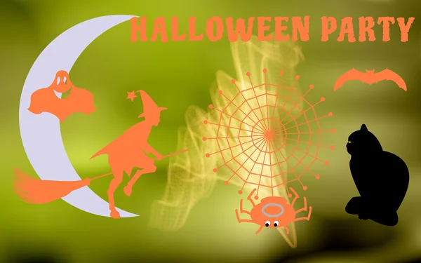 Vektorillustration av tecken att ha en Halloween-fest — Stock vektor