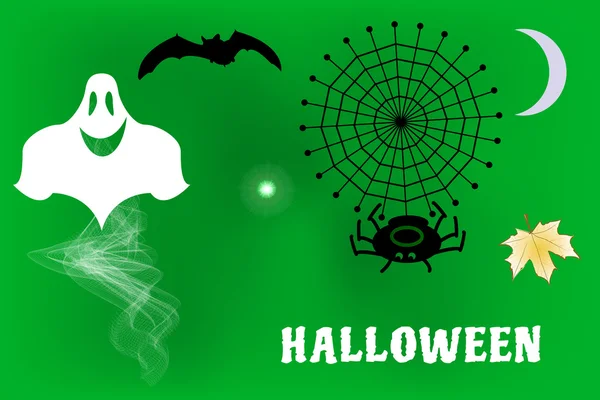 Illustrazione vettoriale di personaggi e oggetti per una festa di Halloween — Vettoriale Stock