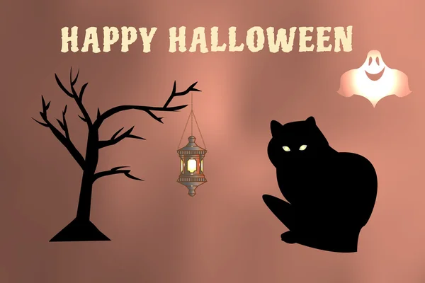 Illustration vectorielle de personnages et d'objets pour faire une fête à Halloween — Image vectorielle