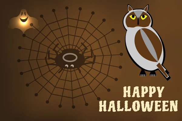 Vectorillustratie van de personages en objecten hebben een partij op Halloween — Stockvector