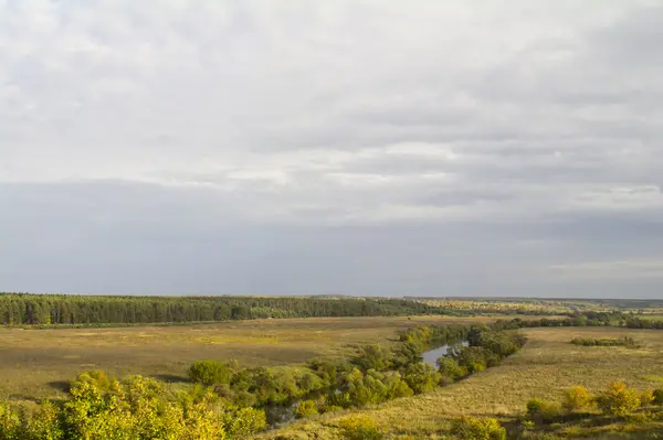 Pola wokół, Tula region i rzeką Oka — Zdjęcie stockowe