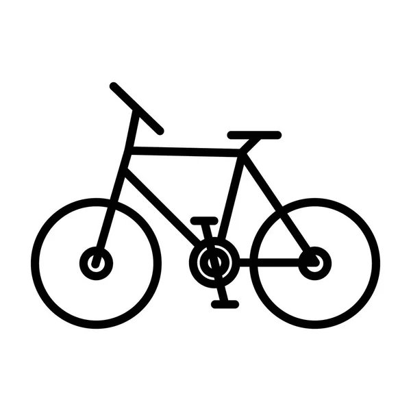 एक सरल साइकिल के काले रूपरेखा की वेक्टर रैखिक छवि, एक फ्लैट लाइन प्रतीक — स्टॉक वेक्टर