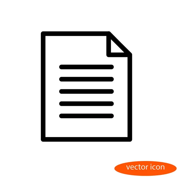 Vektor-lineares Bild eines Blattes Papier mit fünf Linien, einem flachen Liniensymbol — Stockvektor