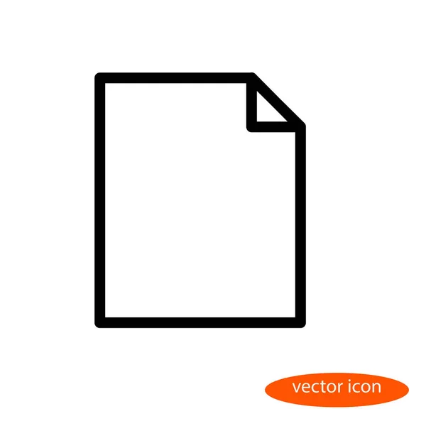 Lineares Vektorbild eines leeren Blattes Papier, ein flaches Liniensymbol — Stockvektor