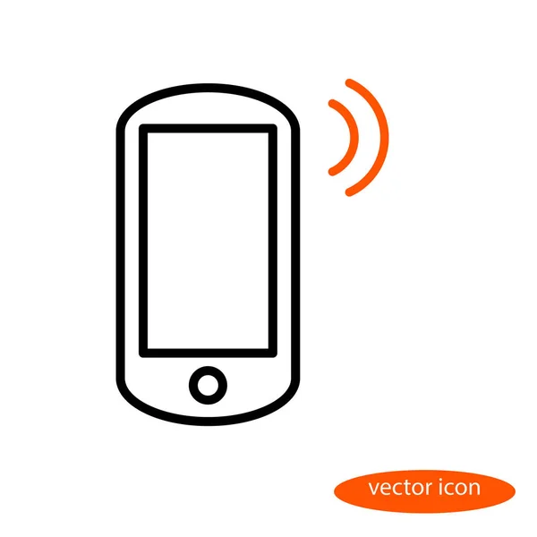Vektor lineares Bild von Smartphone und orangefarbenem Ton, flache Linie-Symbol — Stockvektor