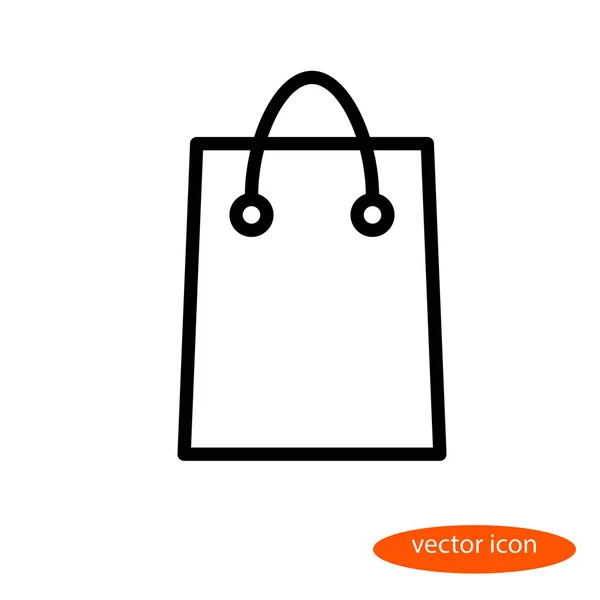 Imagem linear vetorial simples de um saco de compras para produtos ou coisas, um ícone de linha, um estilo plano —  Vetores de Stock