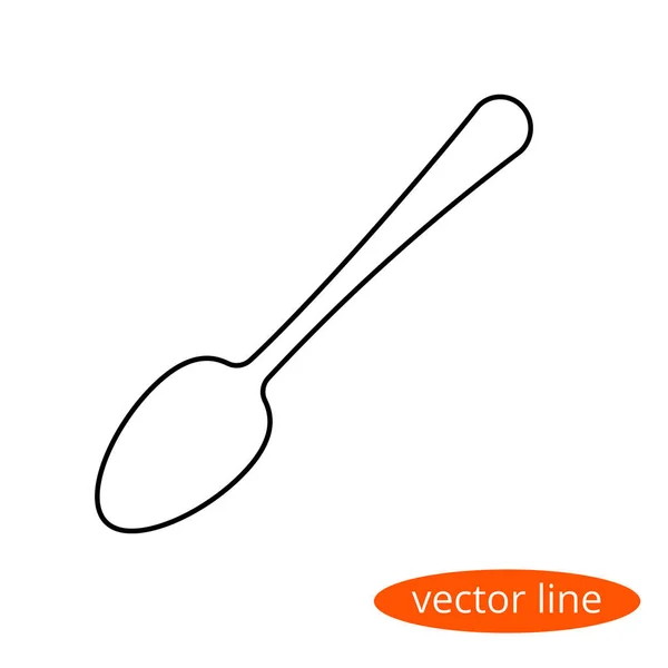 Continuous line representing a contour of a spoon - one vector object, a flat linear icon — Stock Illustration Continuous line representing a contour of a spoon - one vector object, a flat linear icon Royalty Free Stock Illustrations