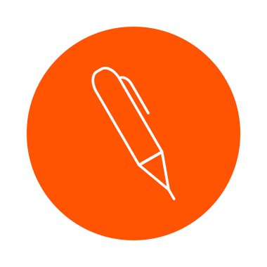 Keçeli kalem tutucu, vektör tek renkli yuvarlak simge, düz stil