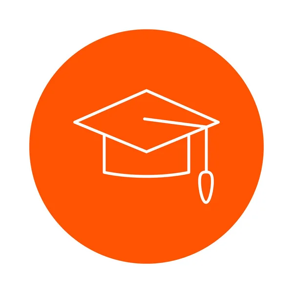 毕业的学校帽，矢量圆单色图标，平面样式 — 图库矢量图片