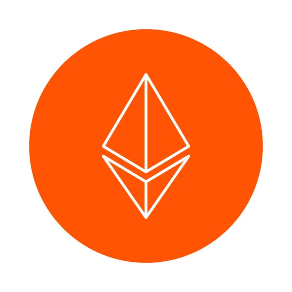 Symbool van de ethereum crypto valuta, vector monochroom ronde pictogram, vlakke stijl. — Stockvector
