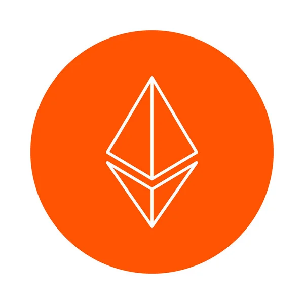 Ethereum Kripto para birimi, vektör tek renkli yuvarlak simge, düz stil sembolü.