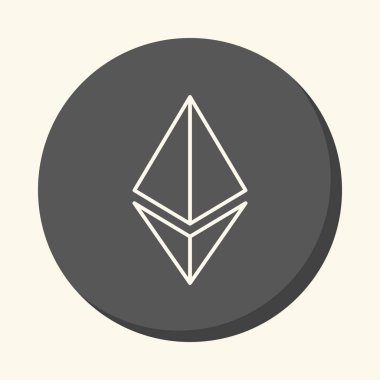 Dijital Kripto para Etherium, birim yanılsaması yuvarlak bir simgeyle sembolü.