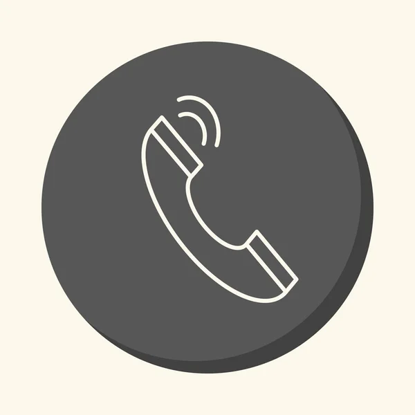 Телефон и звук, векторная круглая иконка с иллюзией объема — стоковый вектор